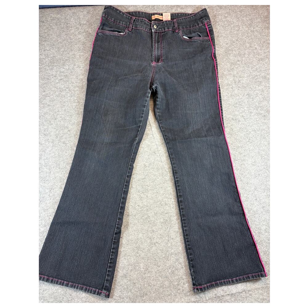 Y2K Crest Jeans Womens 17/18 Dark Wash Denim Stretch High Rise Bootcut Bratz